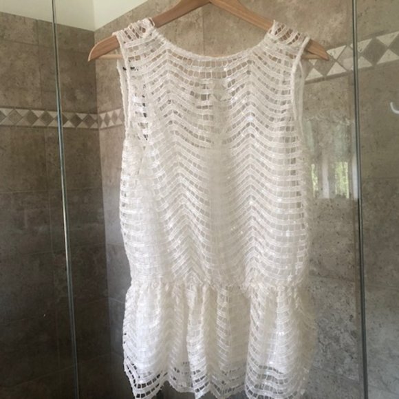 Derek Lam 10 Crosby Crochet Accent Sleeveless Top Small - Picture 4 of 6